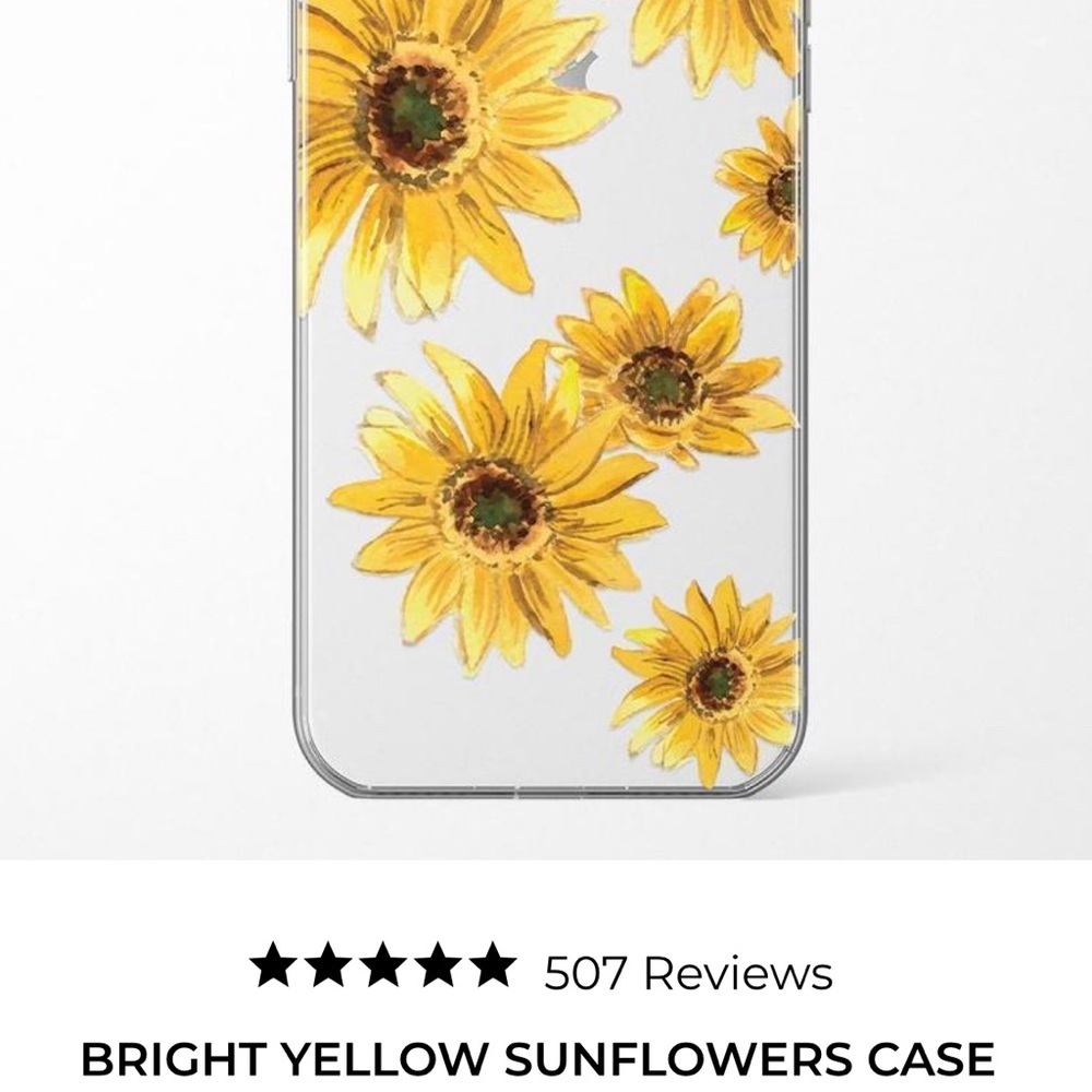 Sunning transparent Sunflower design 10XR case EUC